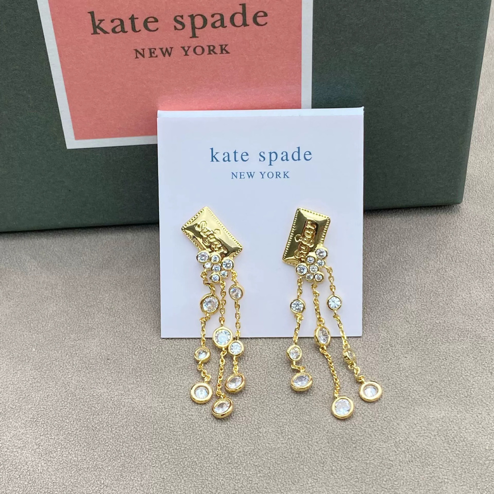 kate spade 3 Row Diamond Tassel Five Character 2-Way Sterling Silver Necklace